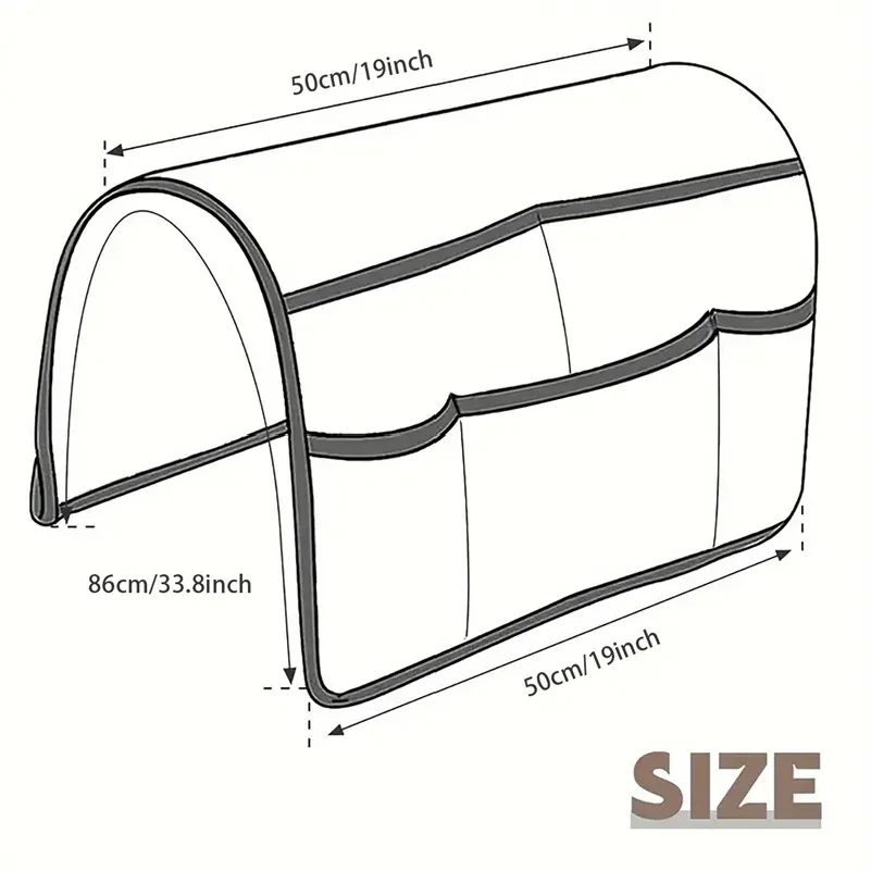 1PC Sofa Armrest Covers with Pockets Dust-proof Couch Arm Protector Armchair Hanging Bag Small Items Storage for Living Room
