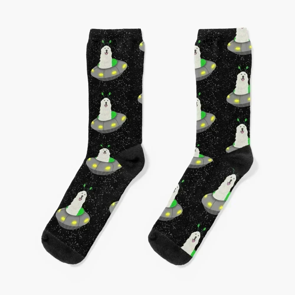 

Great Pyrenees UFO Pattern Socks Stockings Antiskid soccer Running sport Socks Ladies Men's