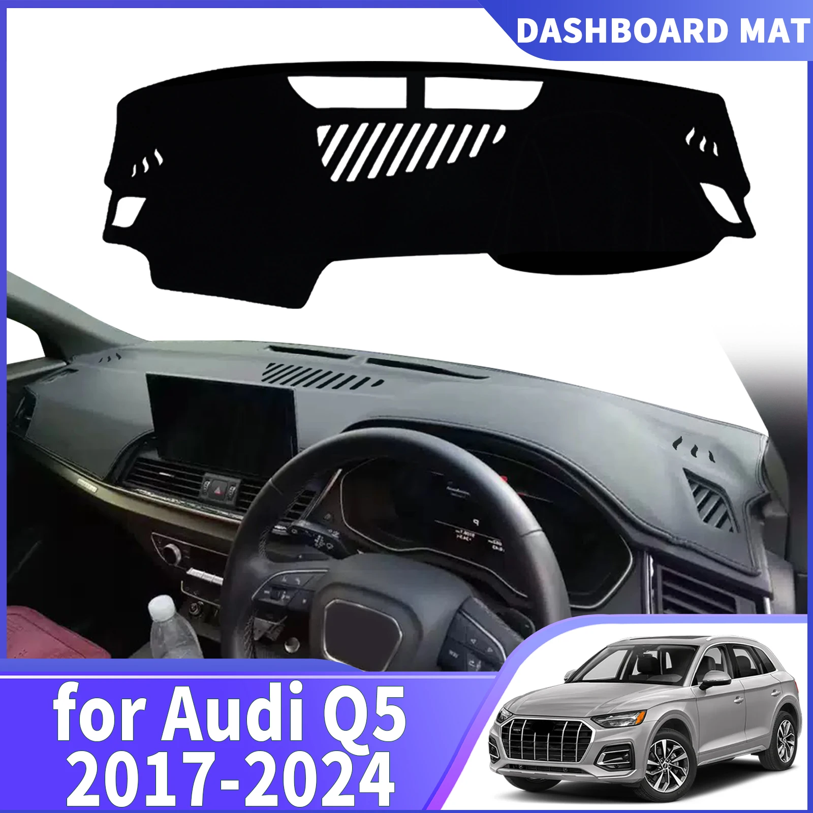 

fit for Audi Q5 2017-2024 2023 2022 2021 SQ5 DashMat Sunshade Dashmat Dashboard Cover Pad Protective Carpet Car Accessories