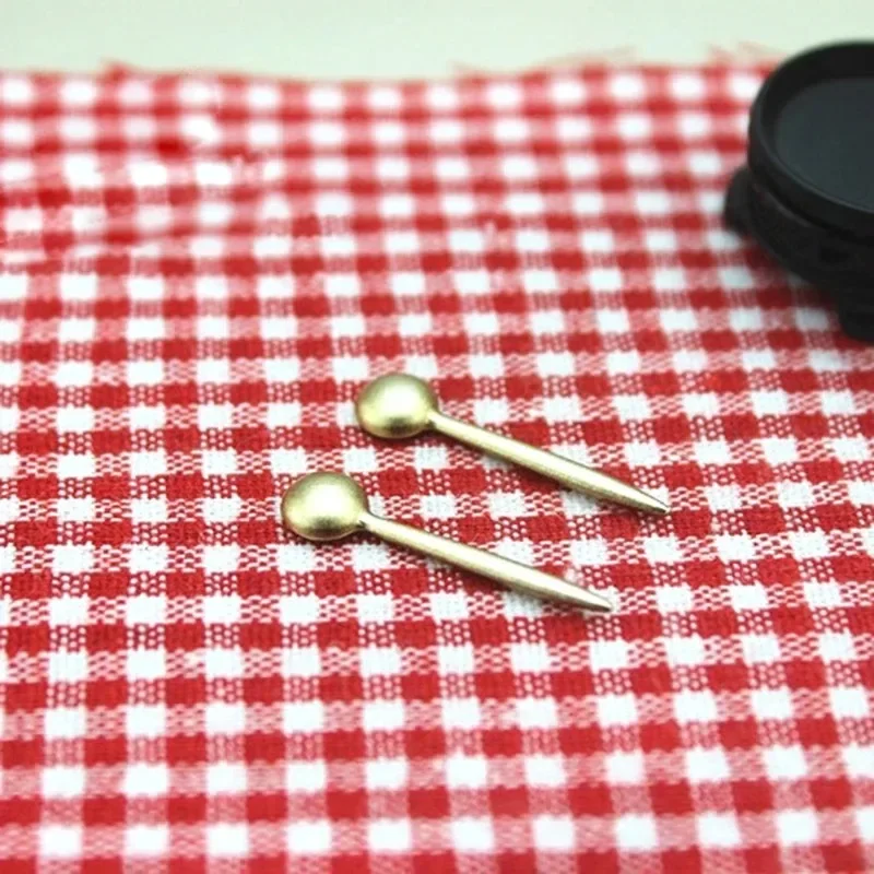 2Pcs 1/12 Scale Dollhouse Mini Ice Cream Mixing Spoon Tableware Miniature Kitchen Scene Decor Accessories