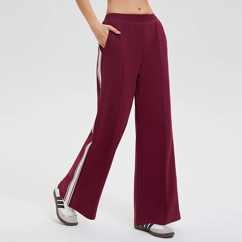 Womens Straight-Leg Sports Pants New Sweatpants All-Match Tummy Control Shapewear Polyester/Cotton Trousers