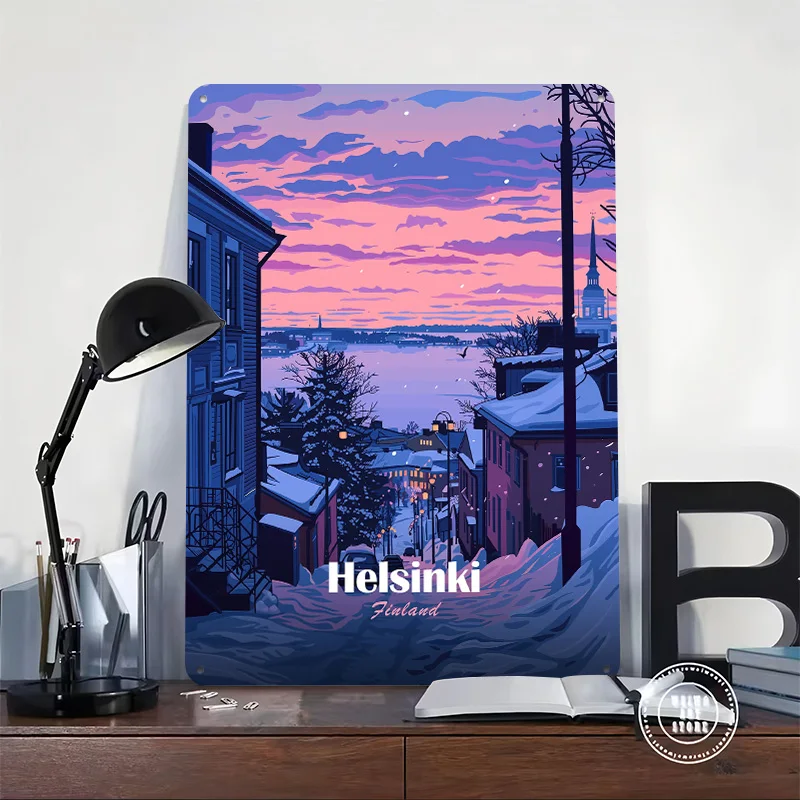 Helsinki Luxury Decoration Home Decor Items Cool Stuff for Room Decorating Interior Tin Sign Vintage Metal Plate Wand Deko Wall