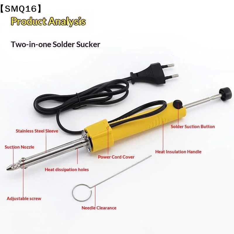 30W Electrothermal Solder Sucker Welding Vacuum Desoldering Pump/Soldering Iron/Removal Solder Iron Pen Welding Repair Tool【SMQ】