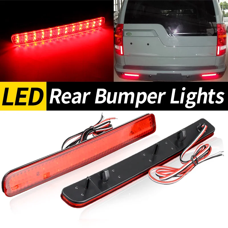 2pcs Car LED Rear Bumper Reflector Red/Smoke Lens Warning Strip OEM XFF500020 XFF500030 for Land Rover Discovery 3 LR3 2004-2009