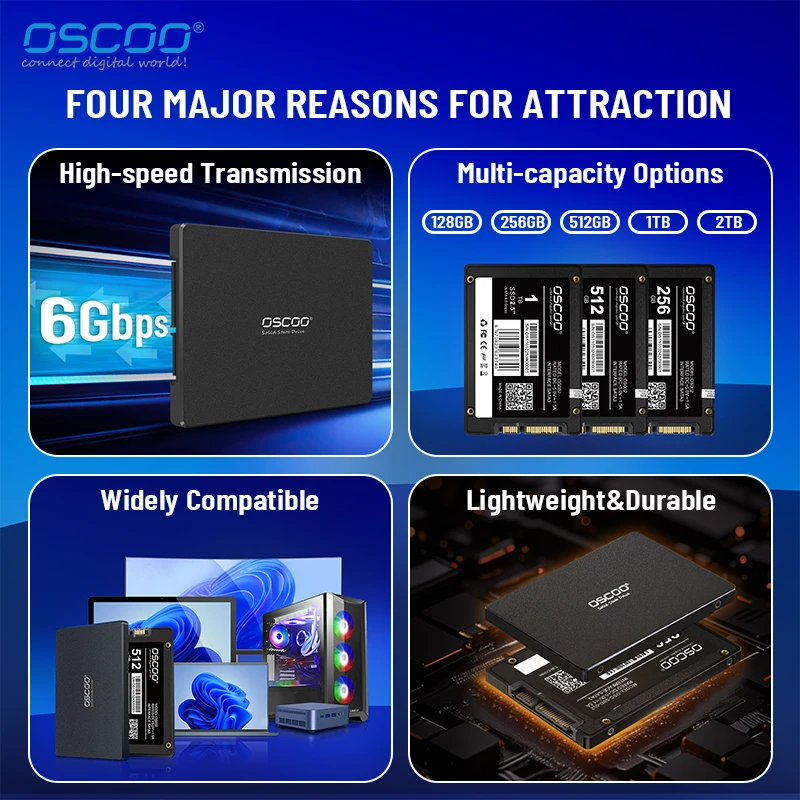 OSCOO 120GB SSD SATAIII 2.5 بوصة HDD 240GB SATA3 6GB/s القرص الصلب لأجهزة الكمبيوتر المحمول قرص الحالة الصلبة الداخلي #6