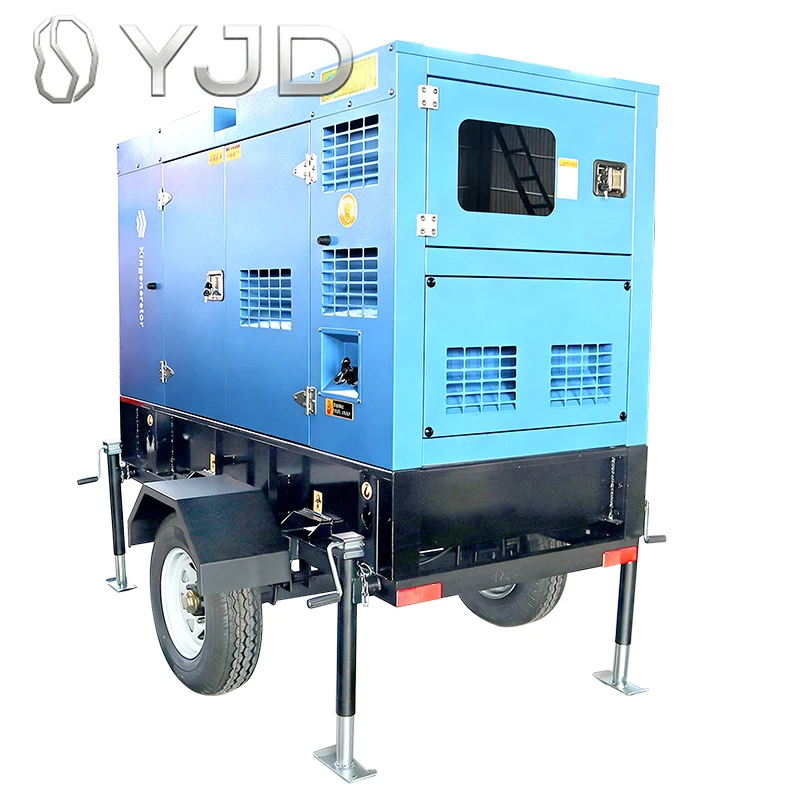 Low-Noise Silent Diesel Engine AC 3 Phase 60kva 60kw Trailer-Type Generator Set for Construction Projects 60hz 50hz