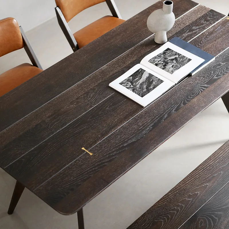 Oak solid wood dining table bench