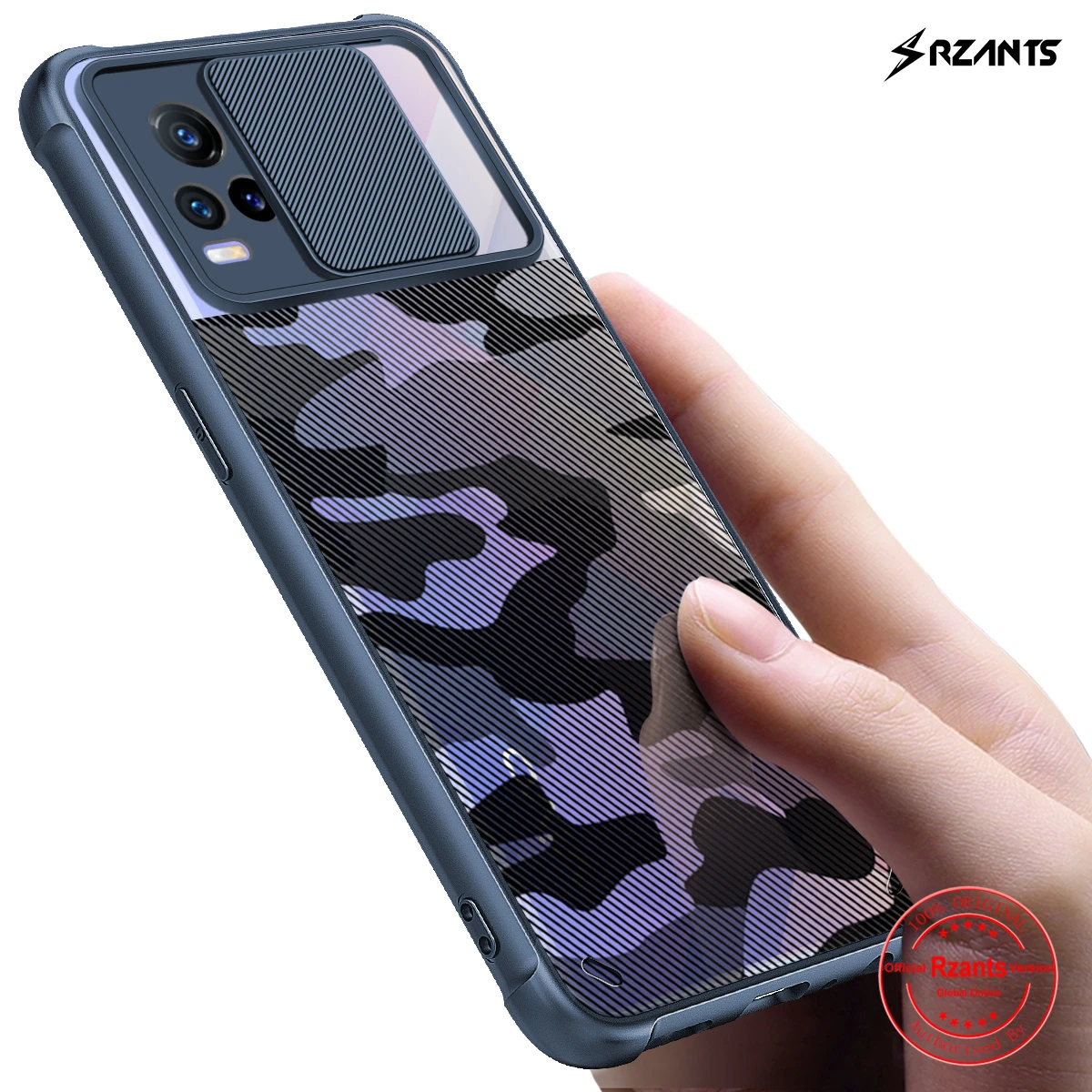 

Rzants For VIVO V21E 4G VIVO V21 Phone Case Soft [Camouflage Lens] Protection Clear Double Casing