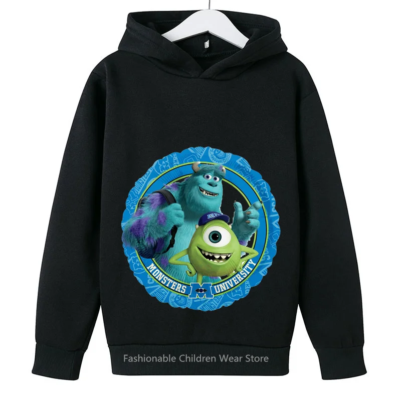 

2024 Trendy Disney Monsters Inc Hoodie for Boys Girls - Vibrant Cartoon Print Korean Fashion for Kids