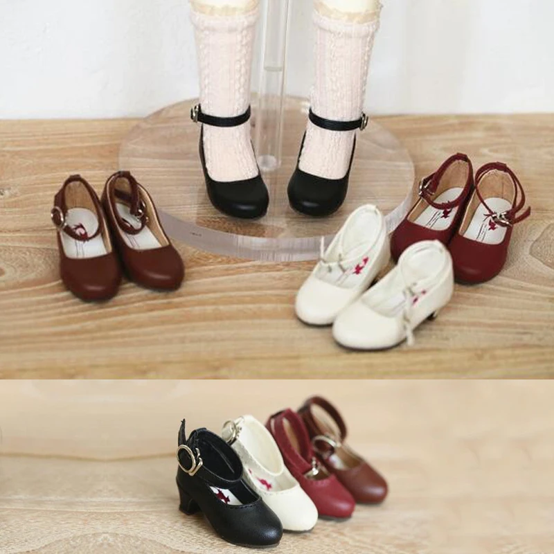 

D04-B160 children handmade toy BJD/SD 1/4 MSD 1/6 YOSD Daily high -heeled leather shoes 1pair