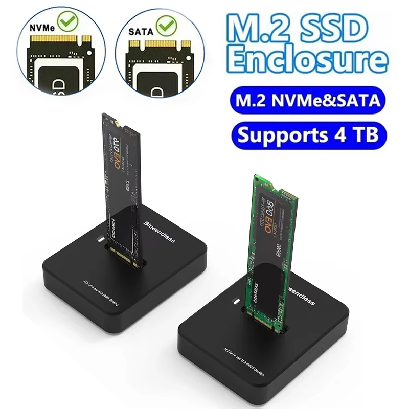 NVME SSD Case 10Gbps Online Reading Writing Speed SSD Enclosure Adapter Tool Free NVMe Adapter For M.2 NVME SD Docking Station