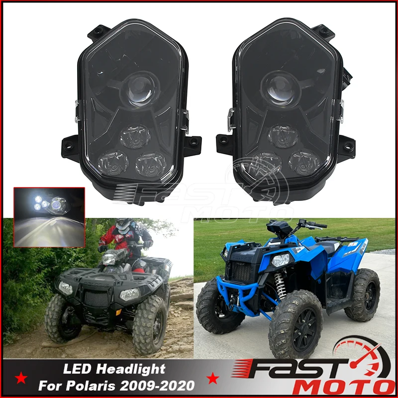 LED Headlights Angel Eye Front LED Head Lights Lamp For Polaris Sportsman 400 450 500 550 570 800 850 1000 Scrambler 850/1000