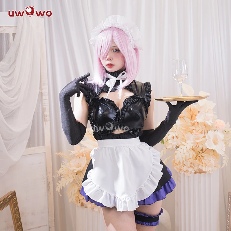 

UWOWO Mattheww Cosplay Costume Mashuu Kyrielightt Maid Cosplay Costume S-XL Maid Outfit