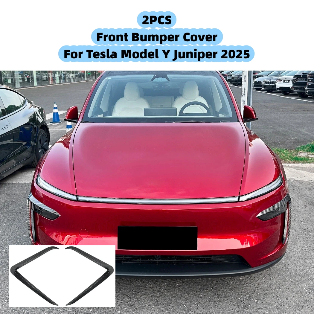 

For Tesla Model Y Juniper 2025 Front Bumper Cover ABS Spoiler Blade Trim Car Accessories Eyebrow Wind Knife Fog Lamp Sticker