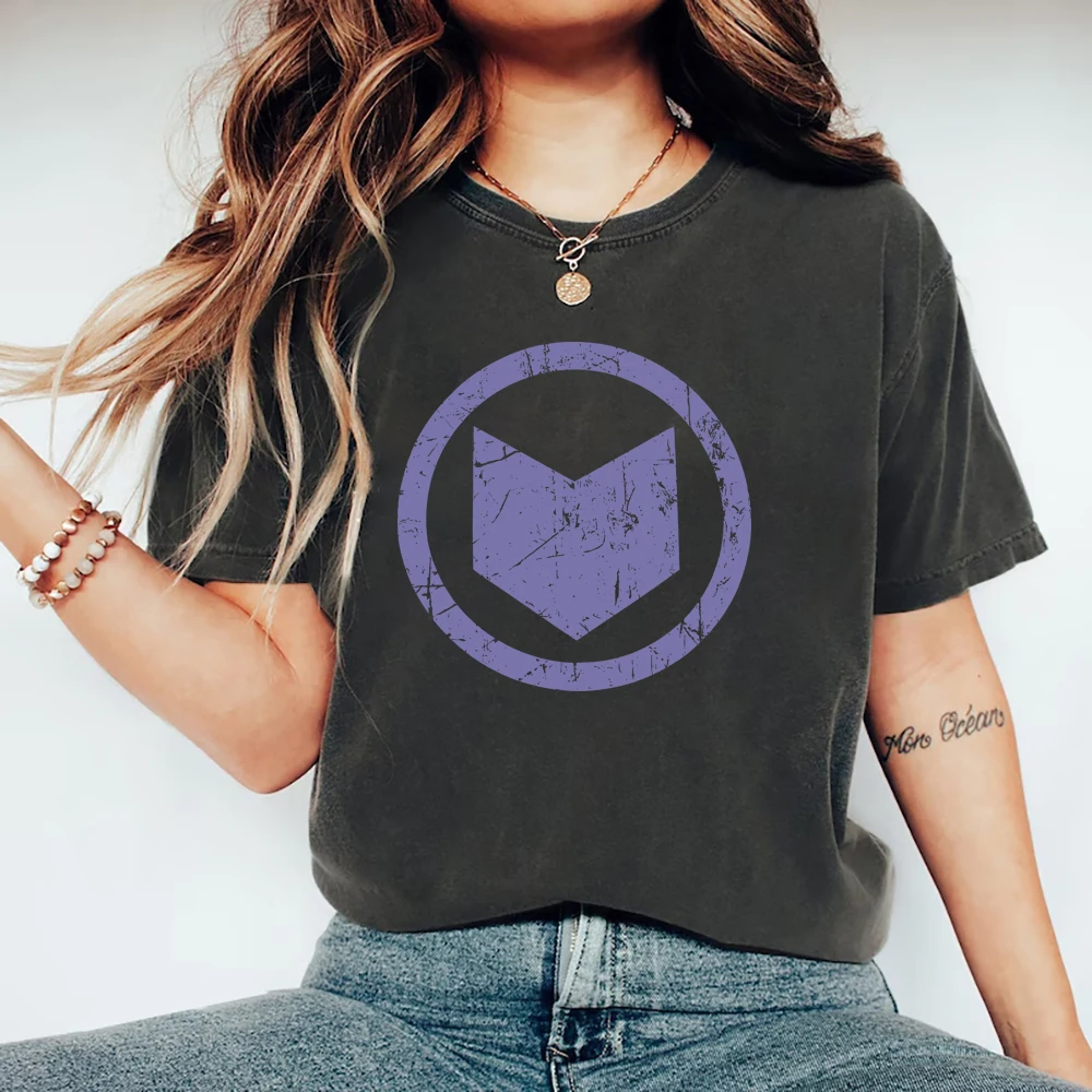 Hawkeye Retro Distressed Logo Vintage Style T-shirt SuperHero Shirt Graphic Tee Unisex Summer Fashion Casual Tops