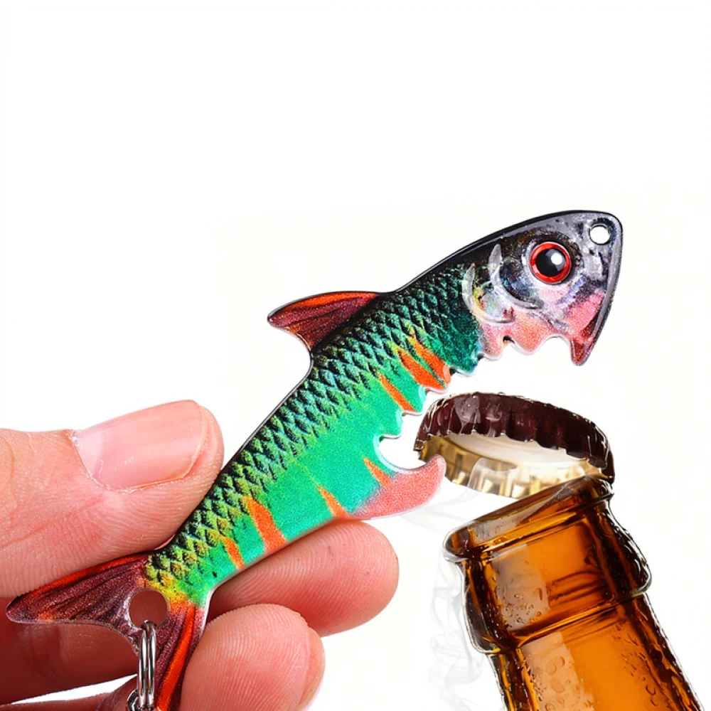 Heavy Duty Fish Bottle Opener Metal Lure Style Portable Kitchen Tool For Weihe Sports Outdoor Camping Gadget