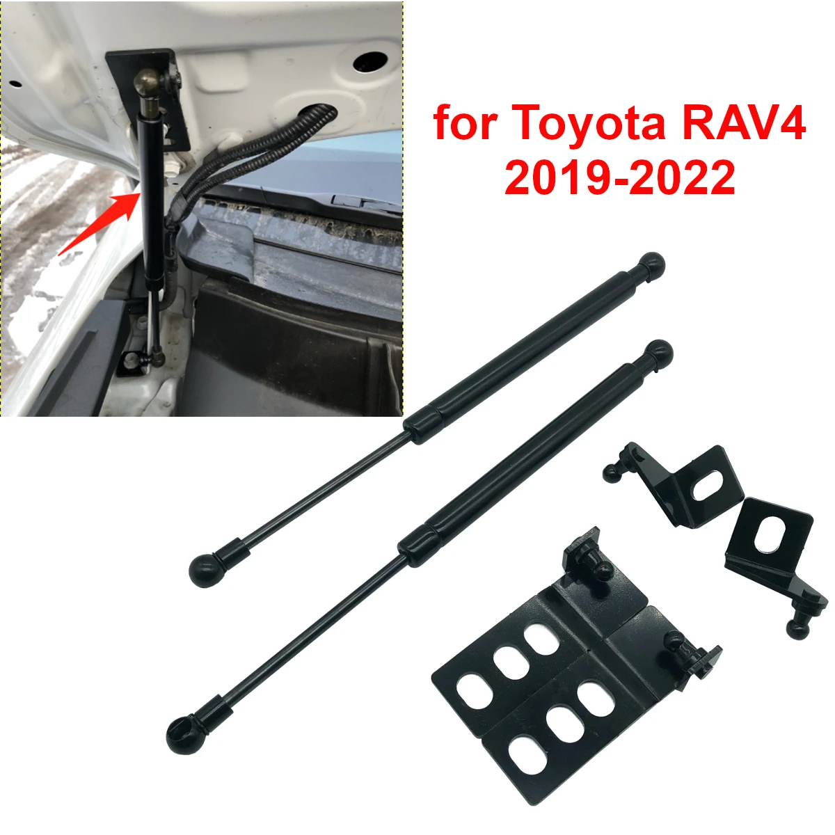 Car Front Engine Cover Hood Dampers Lift Support Rod Arm Gas Spring Strut Shock Bars for Toyota RAV4 XA50 2019 2020 2021 2022