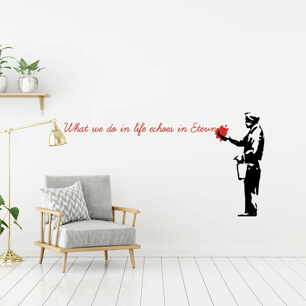 Banksy Street Art What We Do In Life Wall Sticker Bedroom Living Room Inspirational Quote Wall Decal Vinyl Home Decor