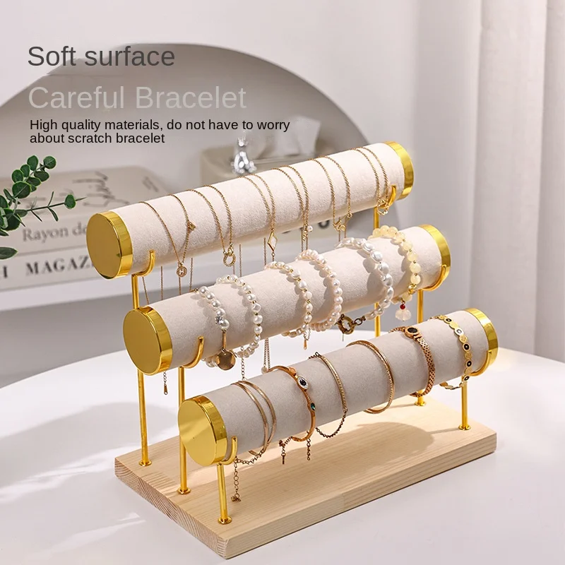Multi-Layer Metal Storage Rack for Bracelet and Watch Display Flannel Ladder Ornament with Jewelry Organizer Features