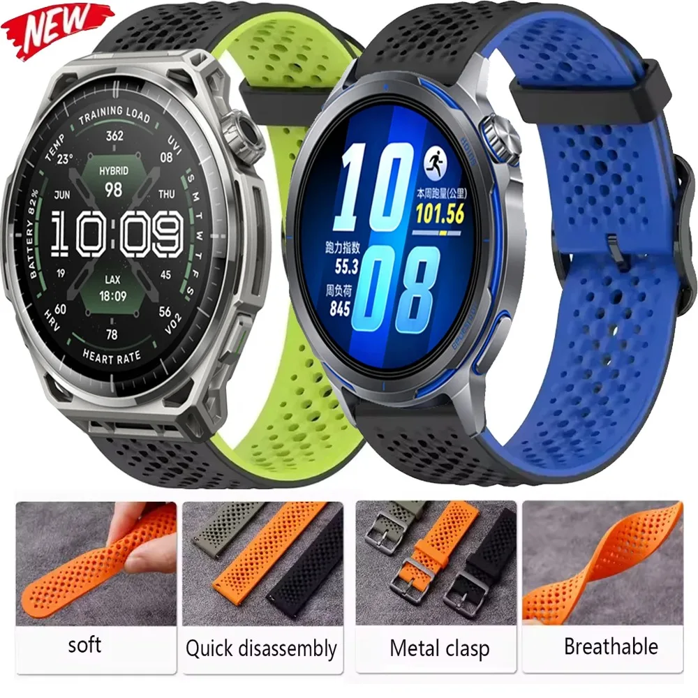 20mm 22mm Two-Tone Silicone Strap for Huawei GT Runner 2/Ultimate 2 watchband Huawei 5 GT6-5-4 46mm Amazfit Bip 6-5-Max/Active 3