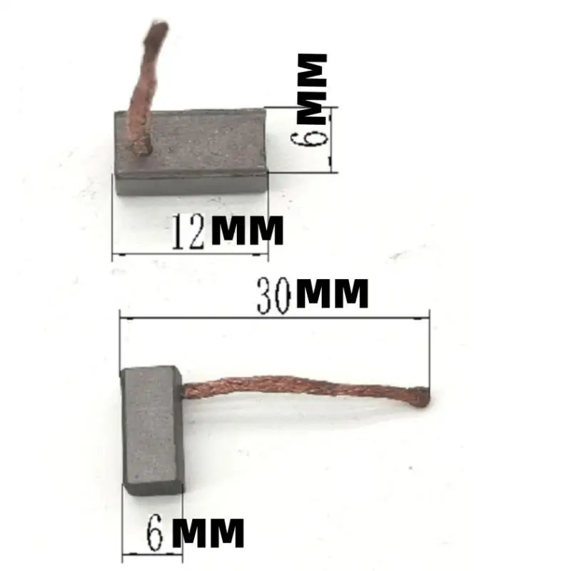 4Pcs DIY Accessories 6x6x12mm Electric Motor Carbon Brush Power Tool Blower Fan  Brushes