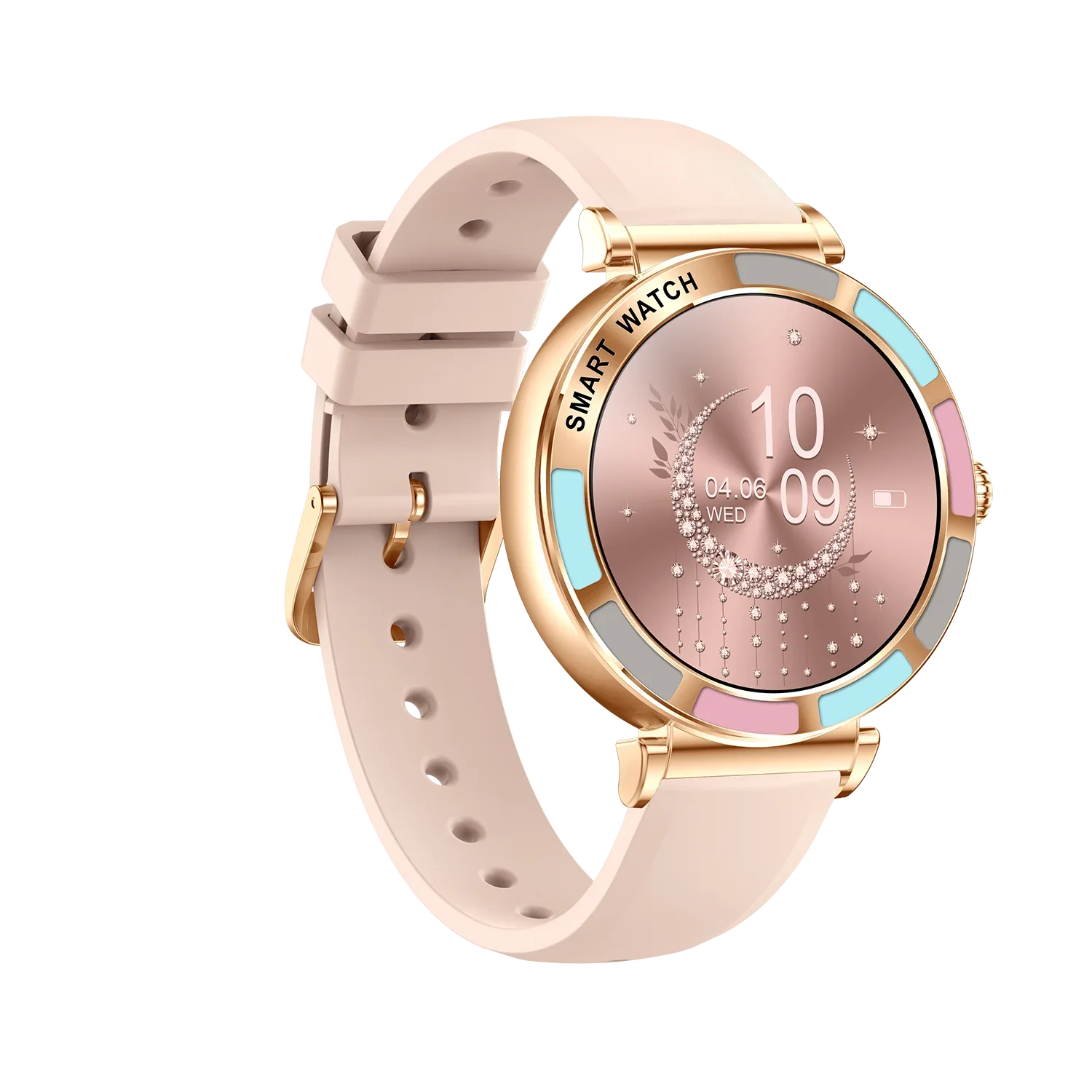 Luxury Diamond Smartwatch HD Screen Bluetooth Call Fitness Health Tracker Ladies Smart Watch for Android iOS Compatible