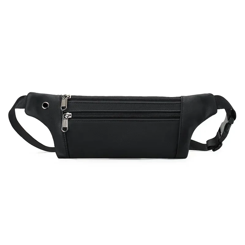 Close-fitting Fanny Pack Fashion Cow Leather Shoulder Messenger Bag Solid Lightweight Running Chest Bag Men's Phone Change Bag