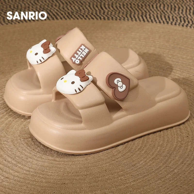 Anime Sanrio Hello Kitty Non-slip Children's Slippers Cute Cartoon Students Summer Sandals Fashion EVA Soft Bottom Beach Shoes