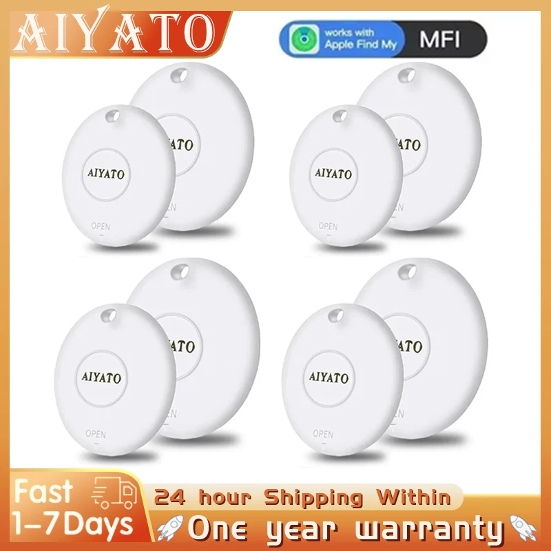 AiYaTo Bluetooth GPS Key Finder work with Apple Find My Global Network Smart AirTag Tracker for IOS System Item Locator for Bags