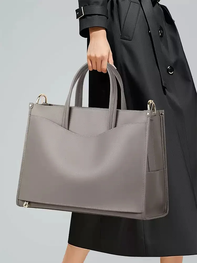 

Leather women's handbag, single-shoulder crossbody, high-end women's handbag for commuting to work, large-capacity briefcase