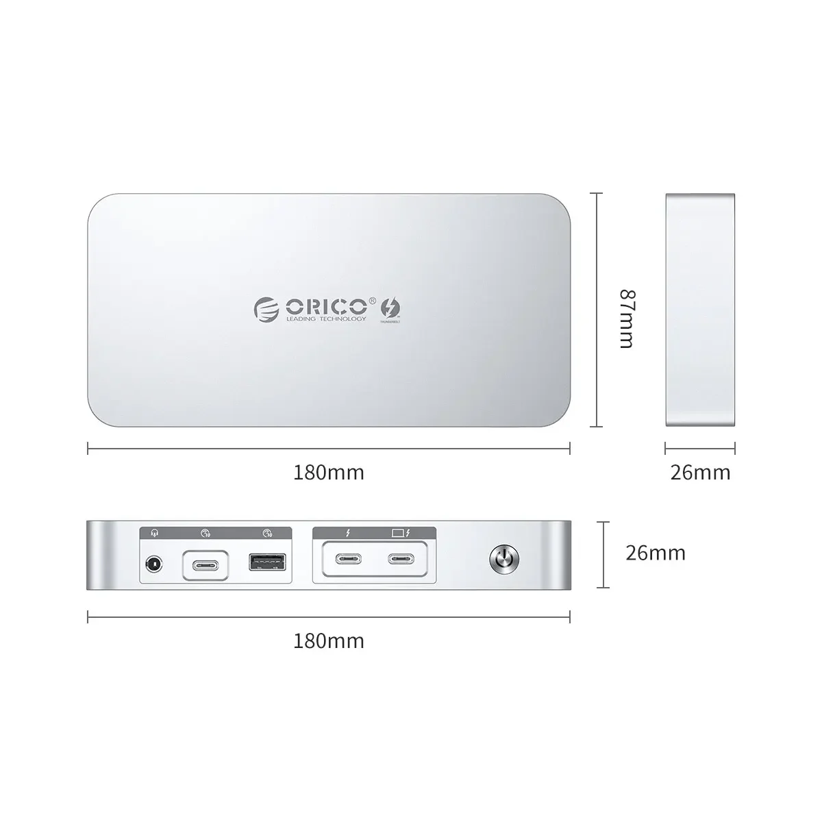 ORICO Thunderbolt 4 Docking Station Type C to HDMI-Compatible Adapter 8K@30Hz USB 3.2 Gen2 HUB Splitter for MacBook Mac windows