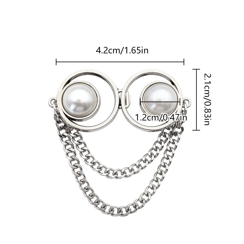 Tighten Waist Buckle Alloy Brooches Pins Clip Faux Pearl Adjustable Snap Button Jeans Buttons Detachable Clothing Accessories