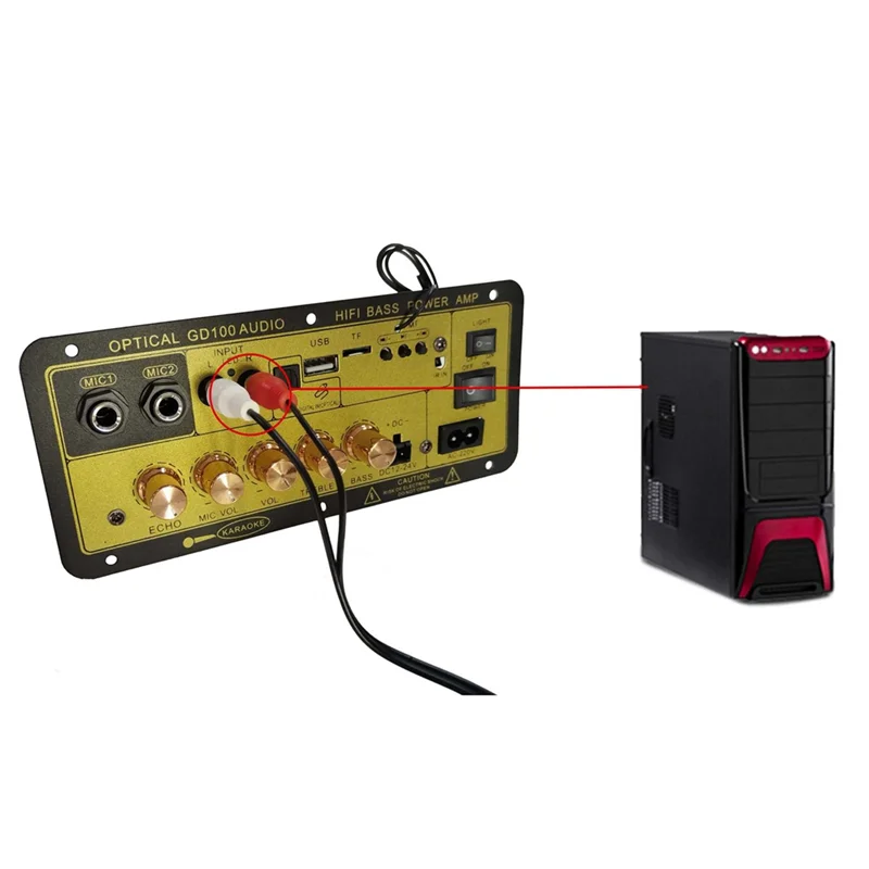 AS95-100W Bluetooth Power Amplifier Board With Optical Audio Input Home/Car Hifi Karaoke Amplifier Board EU PLUG