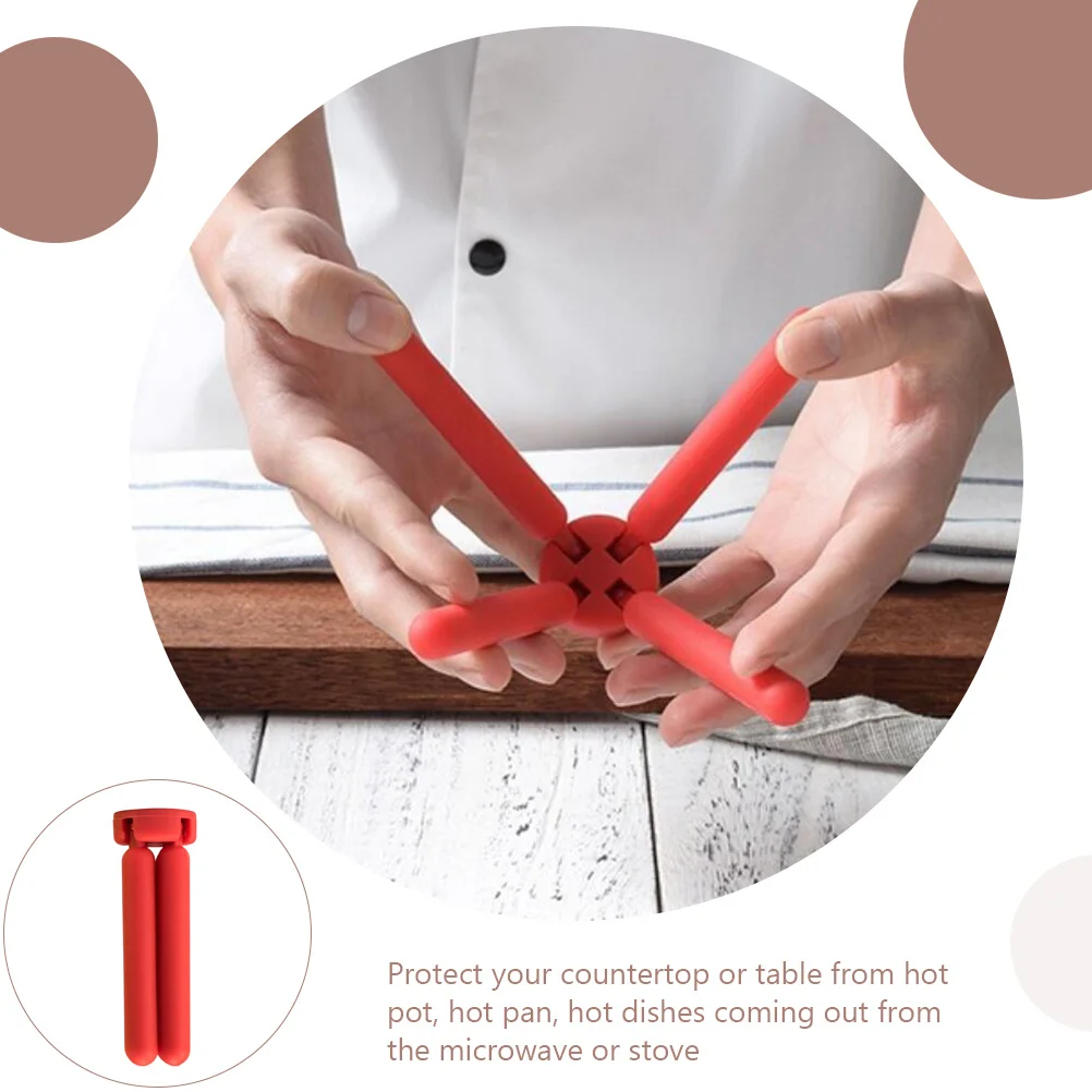 

2Pcs Silicone Trivets for Hot Dishes Portable Lightweight Non Slip Pot Mat Kitchen Accessories Silicone Trivet
