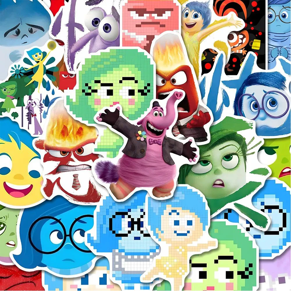 10/30/48pcs Cute Disney Cartoon Inside Out Stickers for Kids DIY Graffiti Laptop Bike Luggage Waterproof Anime Decals Toys Gifts