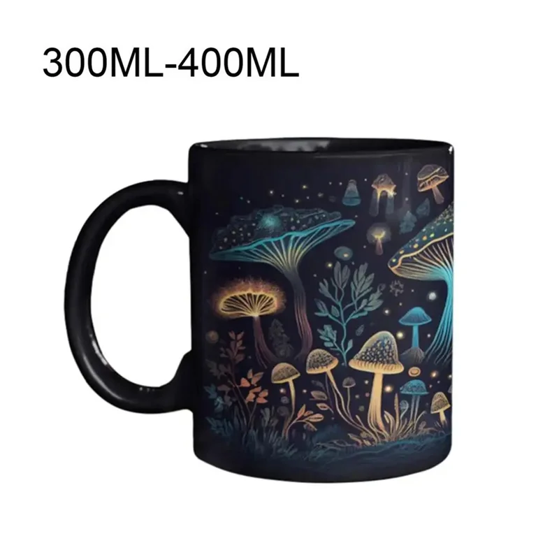 ABBN-Mushroom Tea Mug 3D Magic Mushrooms Coffee Cups Color Changing Tea Milk Water Cup Birthday Gifts For Women Durable