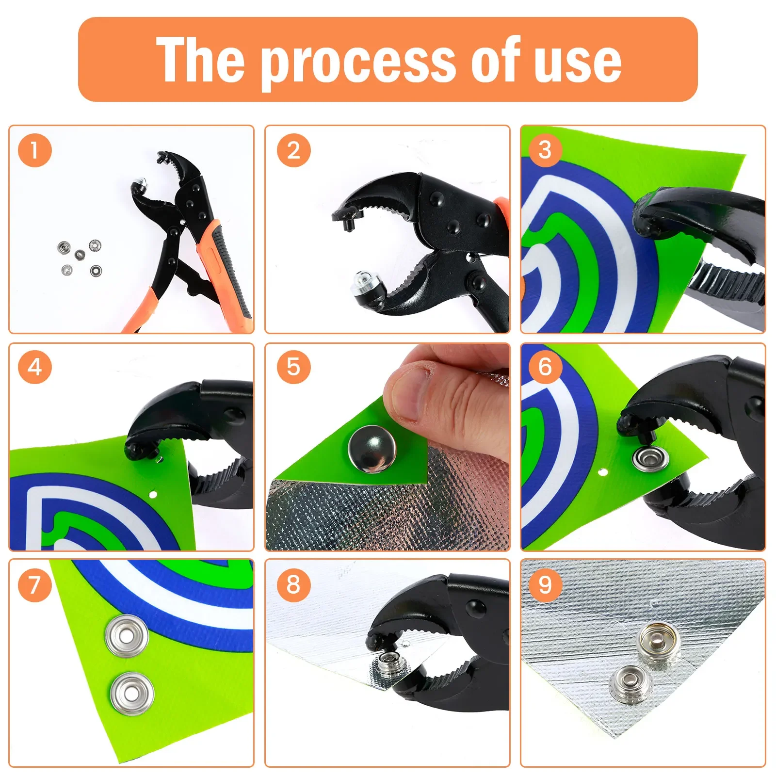 Metal Snap Pliers Fasteners Kit Hand Press Tool With 3 Dies Adjustable Magnetic Snap DIY Fastener Tools For Craft Sewing Clothes