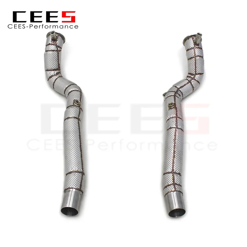 CEES Downpipe With Heat Shield For Ferrari California T 3.9T 2012-2018  Downpipe without catalyst Car Exhaust Pipe