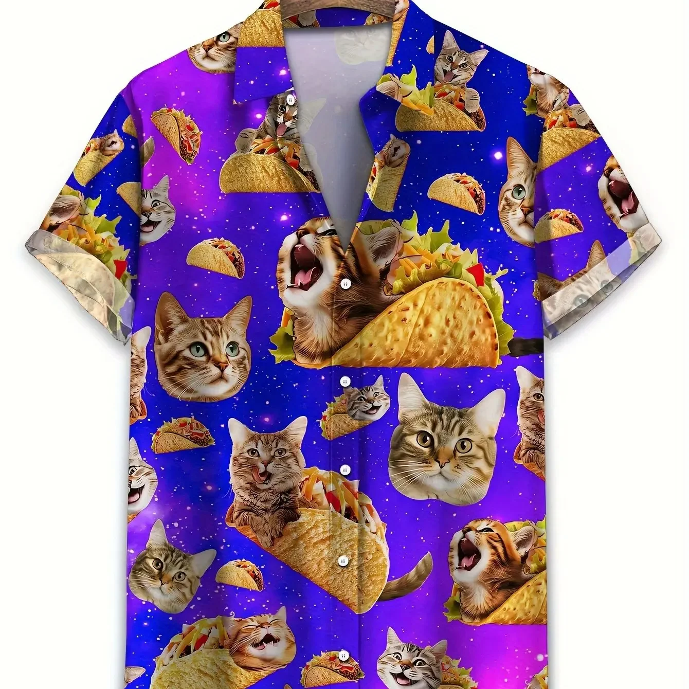 Fashion Vibrant All Over Print Summer Shirt Men Outdoor Party Short Sleeve Lightweight Beach Shirts