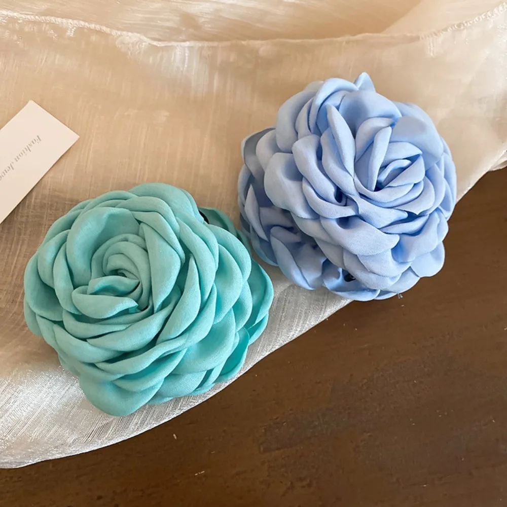 

Fairy Cloth Flower Hair Claw Acrylic Hair Accessories Rose Hair Catches Ponytail Holder Rose Flower Hair Crab Clip Travel