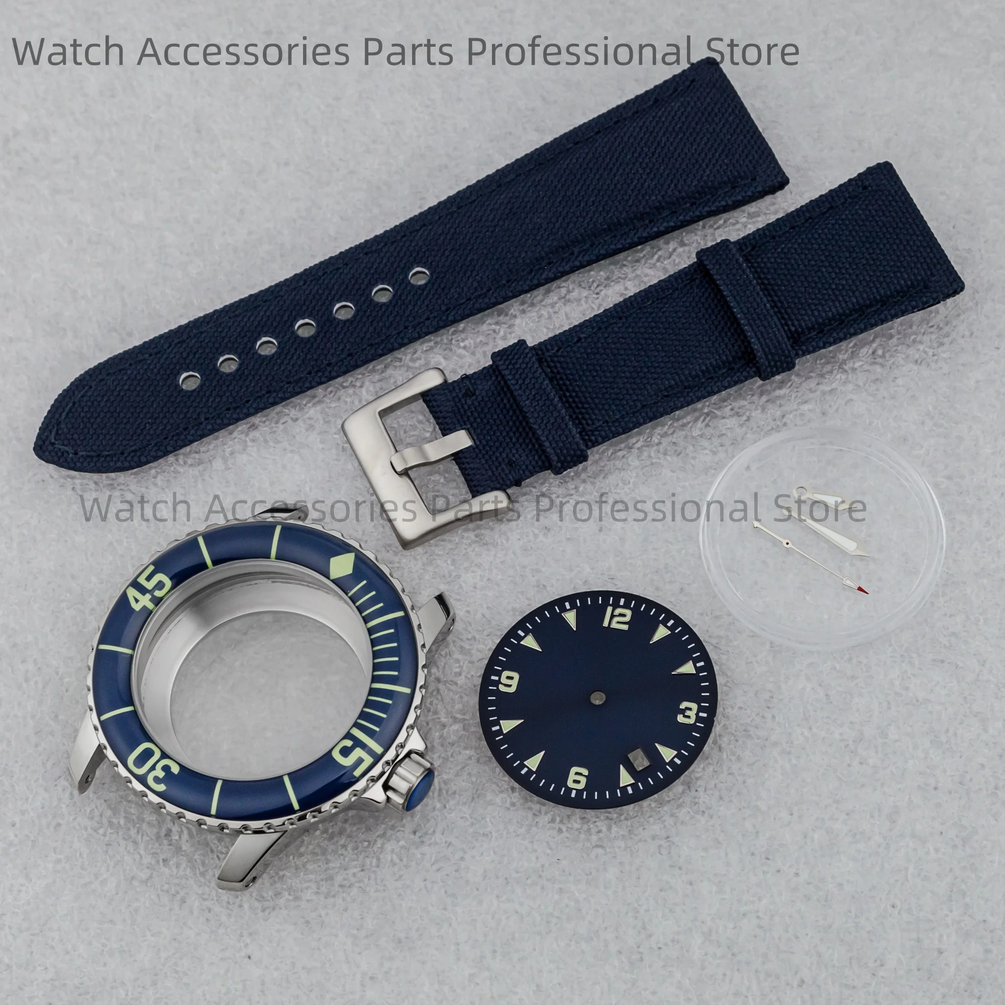 

for Fifty Fathoms Case 45mm Watch Case Band 10ATM Waterproof 316L Stainless Steel Case fit NH35 Movement NH35 Case Replacements