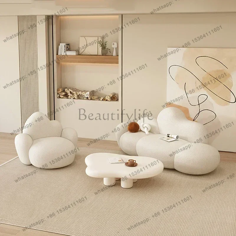 ld Lambswool Modern Sofa Mid Century White Italiano Plus Size Relax Couch Minimalist Luxury Design Muebles Para El Hogar