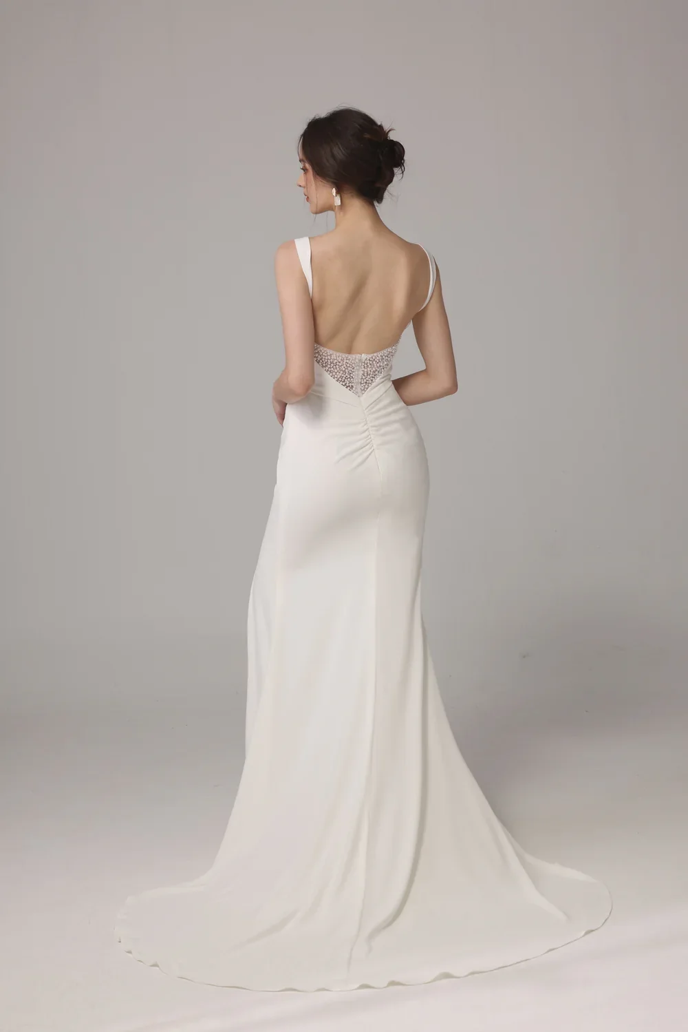 Abito da sposa a sirena in raso sexy personalizzato