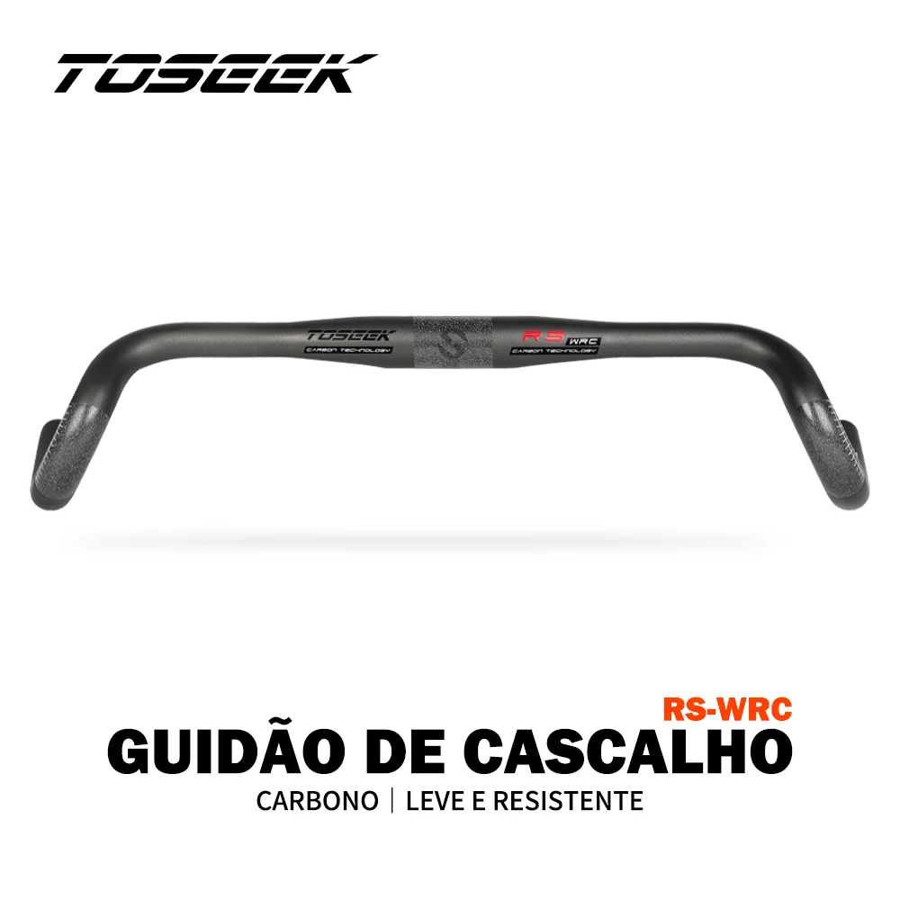 Toseek rs-wrc guiador de cascalho de carbono exotropismo guiador 31.8mm guidão de bicicleta de estrada ciclocross 400/420/440mm preto fosco