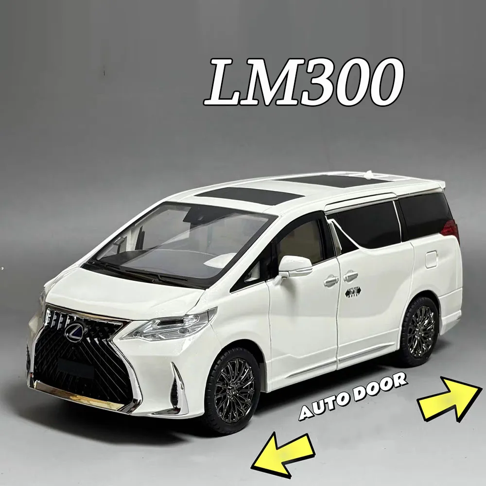1:18レクサスLM300 MPV合金製おもちゃダイキャストモデル、プルバック、ライト、音楽、回転ホイール付きミニチュアカー、男の子向け知育玩具