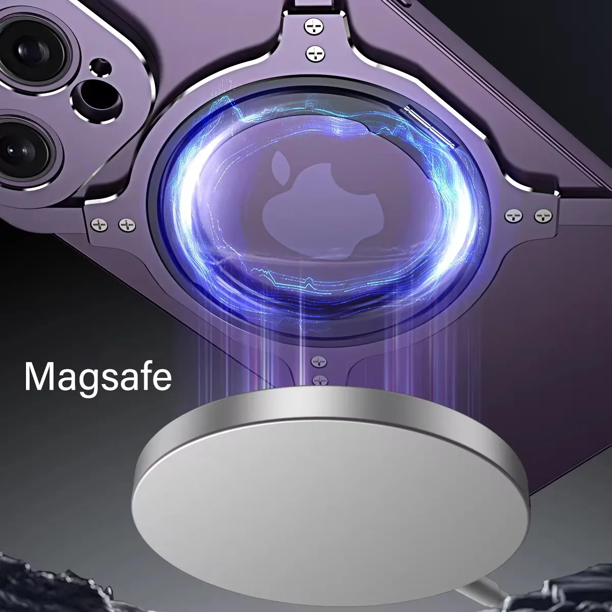 X Type Magnetic Phone Case For iPhone 14 13 15 Pro Max With Ring Bracket Shockproof Bumper Metal Heat Dissipation Cover Funda