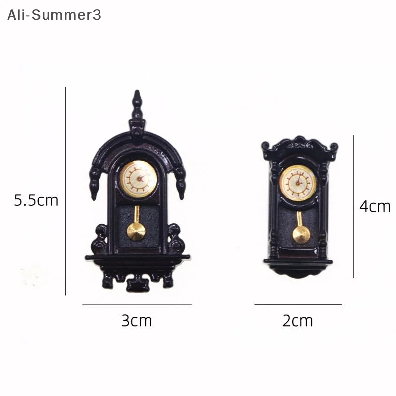 1/12 인형집 빈티지 시뮬레이션 벽시계 모델 인형 집 시계 거실 장식 장난감 인형 집 미니어처 액세서리