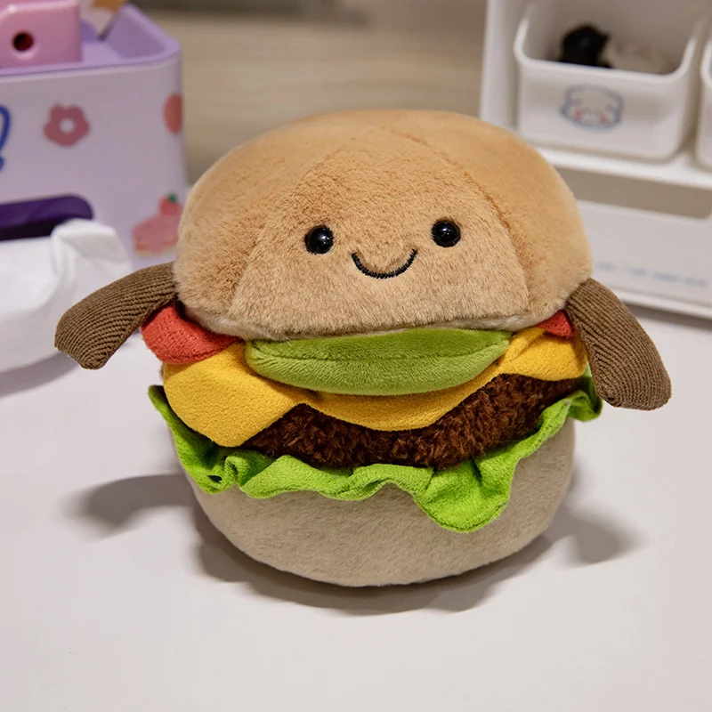 15 cm schattige cartoon hamburger knuffel knuffel, knuffeldier hamburger knuffel, voor jou kinderen cadeau vakantie verjaardag