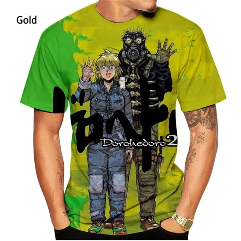 Hot Horror Anime Dorohedoro 3D Printed T-shirts Summer Men\'s/Women\'s Short-sleeve Tee Trend Kid Cartoon Top Oversized Streetwear