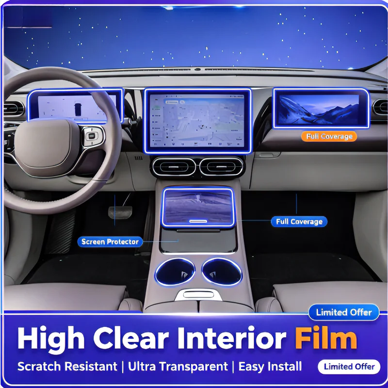 For 2021-2023 Leapmotor C11 navigation film, center console gear display screen instrument cluster film